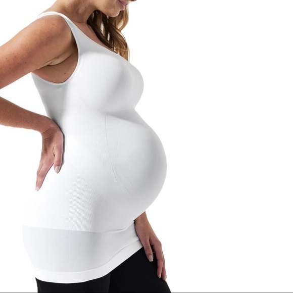 Blanqi Everyday Maternity Belly Support Tank Top in White S - Picture 3 of 9